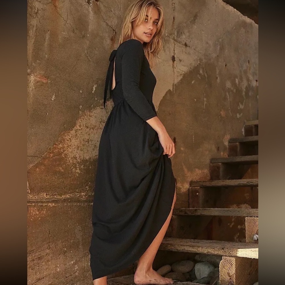 NWT‎ Free People Beach Sylvie Maxi Dress Black Size Small